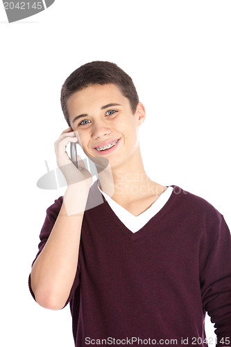 Image of Teenager on his mobile phone