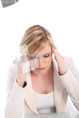 Image of Woman with a migraine or headache