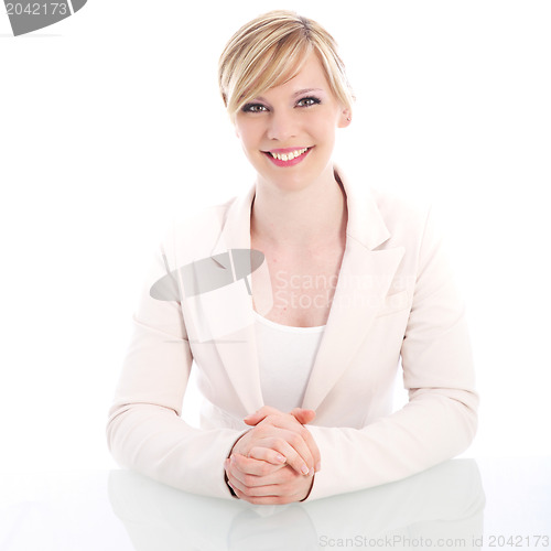 Image of High key portrait of a businesswoman