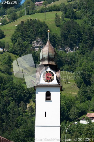 Image of beautiful church in alpine landscape
