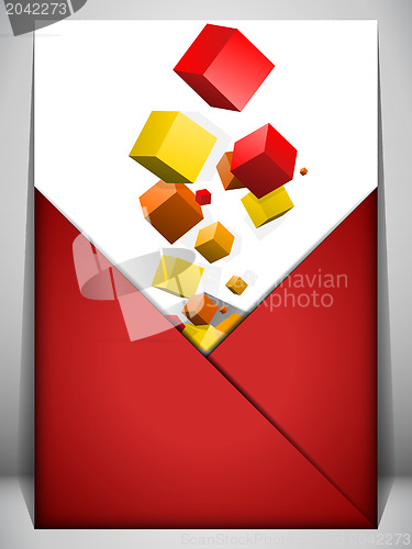 Image of Merry Christmas Gift Box on Letter Background