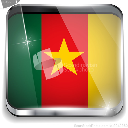 Image of Cameroon Flag Smartphone Application Square Buttons