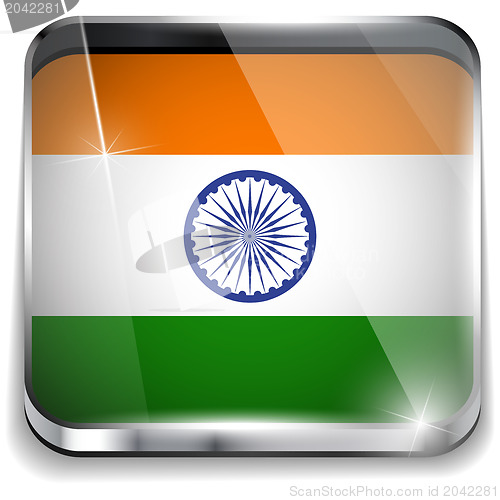 Image of India Flag Smartphone Application Square Buttons