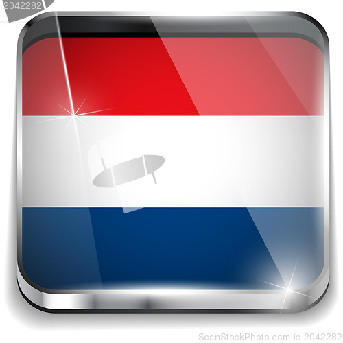 Image of Netherlands Flag Smartphone Application Square Buttons