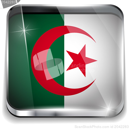 Image of Algeria Flag Smartphone Application Square Buttons