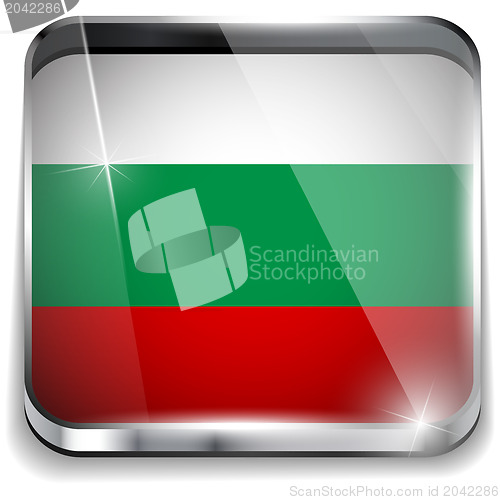 Image of Bulgaria Flag Smartphone Application Square Buttons