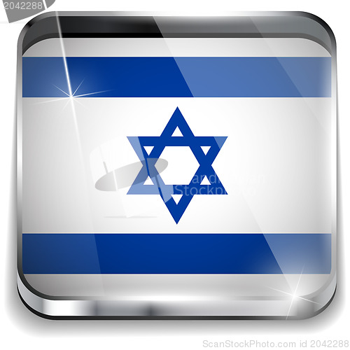 Image of Israel Flag Smartphone Application Square Buttons