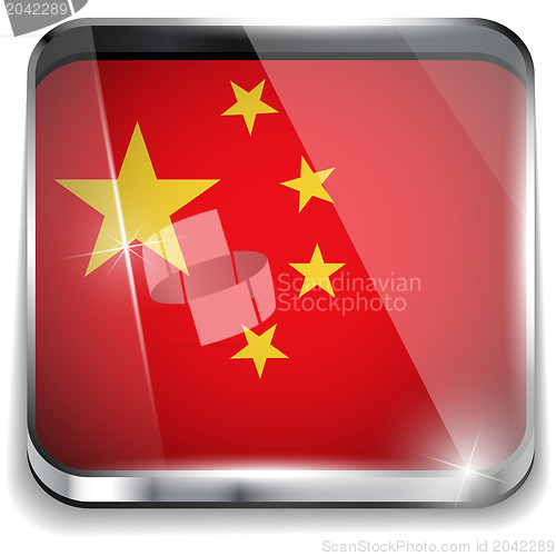 Image of China Flag Smartphone Application Square Buttons