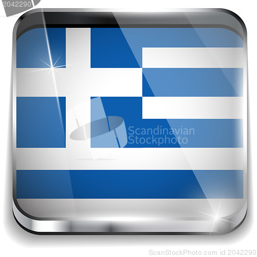 Image of Greece Flag Smartphone Application Square Buttons