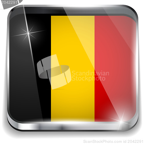 Image of Belgium Flag Smartphone Application Square Buttons