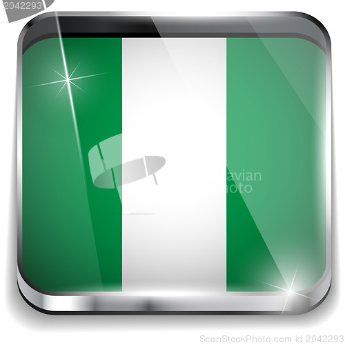 Image of Nigeria Flag Smartphone Application Square Buttons