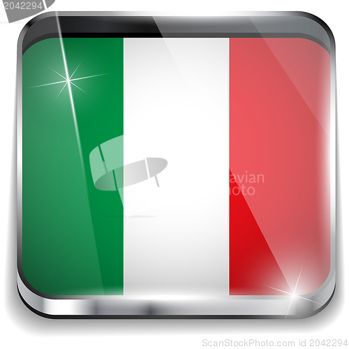 Image of Italy Flag Smartphone Application Square Buttons