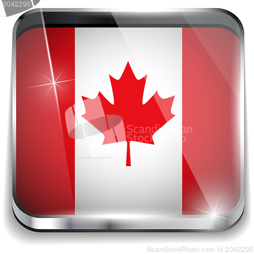 Image of Canada Flag Smartphone Application Square Buttons