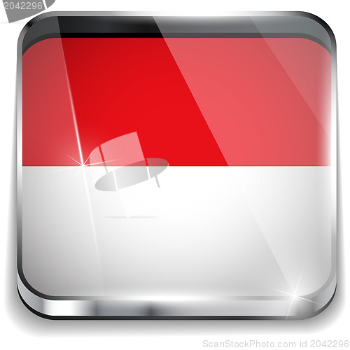 Image of Monaco Flag Smartphone Application Square Buttons