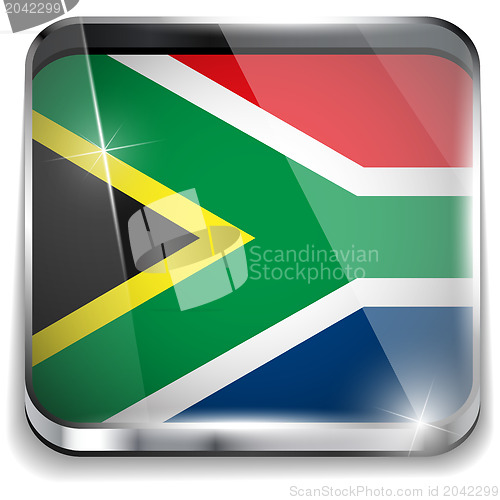 Image of South Africa Flag Smartphone Application Square Buttons