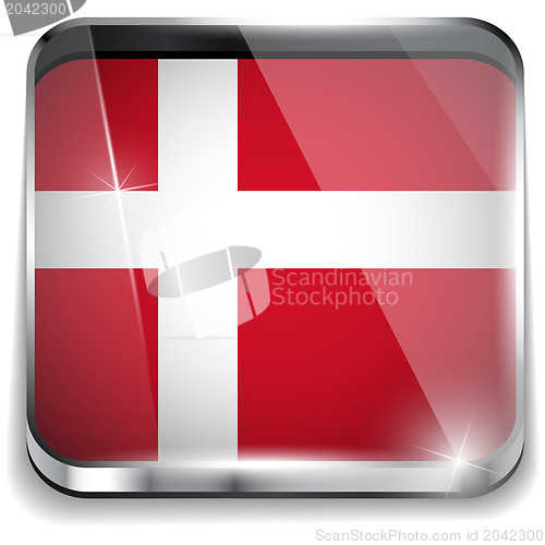 Image of Denmark Flag Smartphone Application Square Buttons