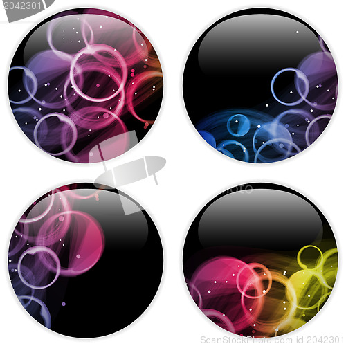 Image of Glass Circle Button Colorful Dots