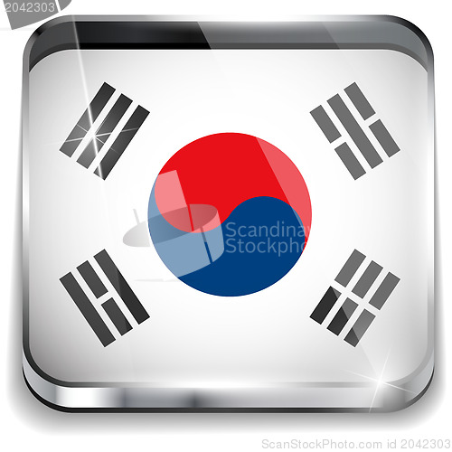Image of South Korea Flag Smartphone Application Square Buttons
