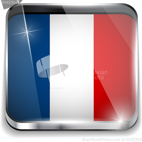 Image of France Flag Smartphone Application Square Buttons