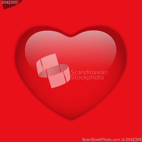 Image of Glass Red Glossy Heart