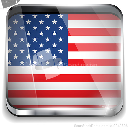 Image of USA Flag Smartphone Application Square Buttons