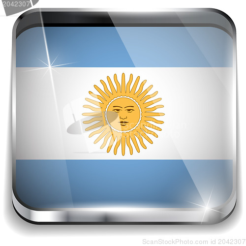 Image of Argentina Flag Smartphone Application Square Buttons