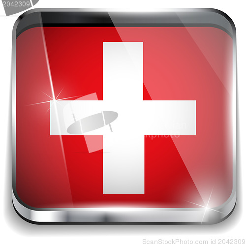 Image of Switzerland Flag Smartphone Application Square Buttons