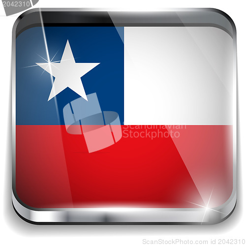 Image of Chile Flag Smartphone Application Square Buttons