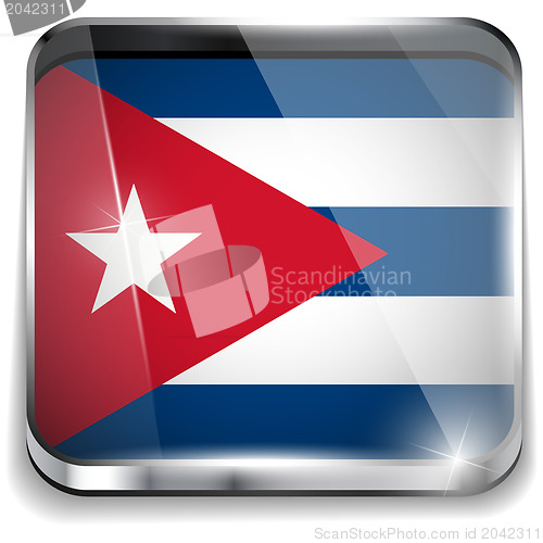 Image of Cuba Flag Smartphone Application Square Buttons