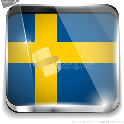 Image of Sweden Flag Smartphone Application Square Buttons