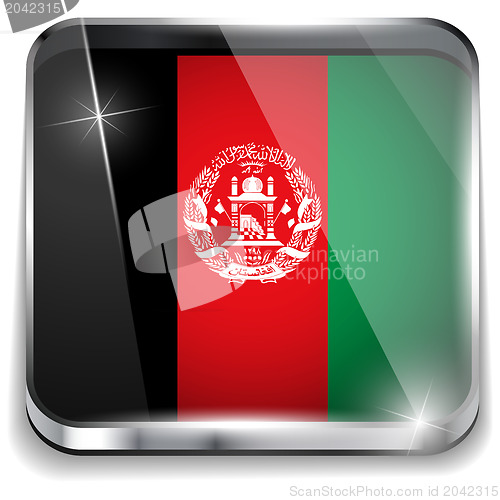 Image of Afghanistan Flag Smartphone Application Square Buttons