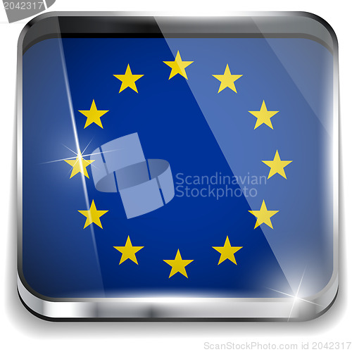 Image of Europe Flag Smartphone Application Square Buttons