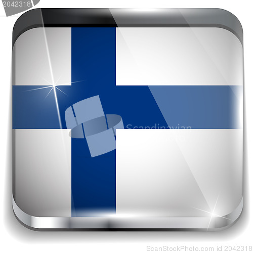 Image of Finland Flag Smartphone Application Square Buttons