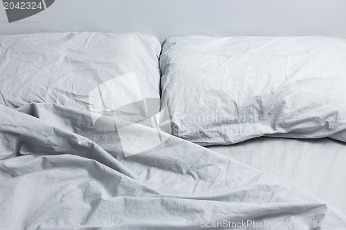 Image of Gray bed linen