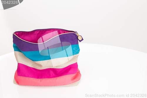 Image of Striped cosmetic bag