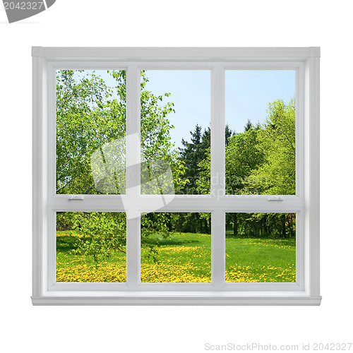 Image of Spring landscape seen through the window