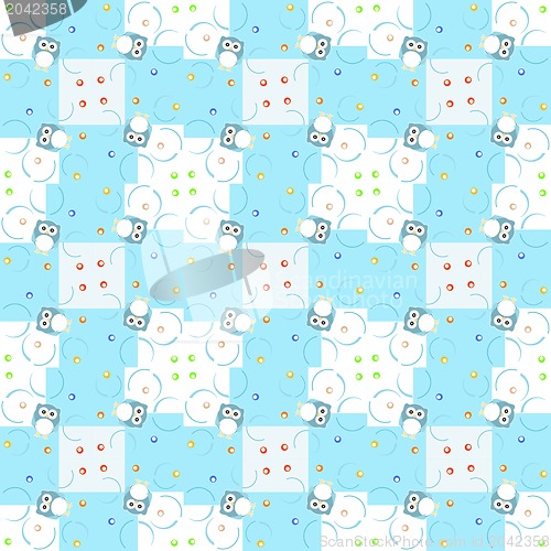 Image of Seamless pattern with cute owls