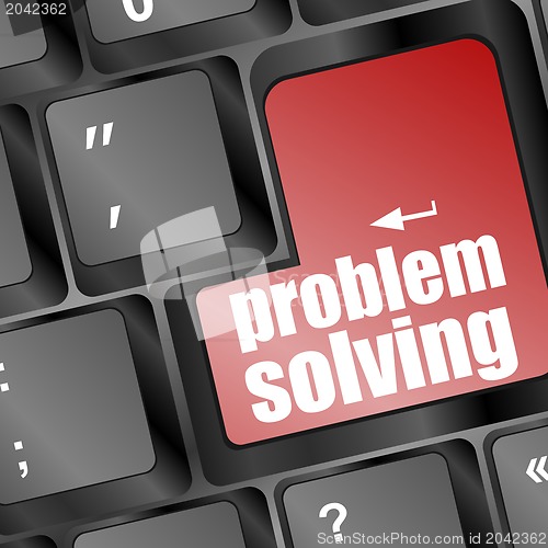 Image of problem solving button on laptop keyboard