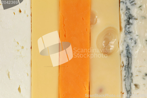 Image of Five different types of cheese