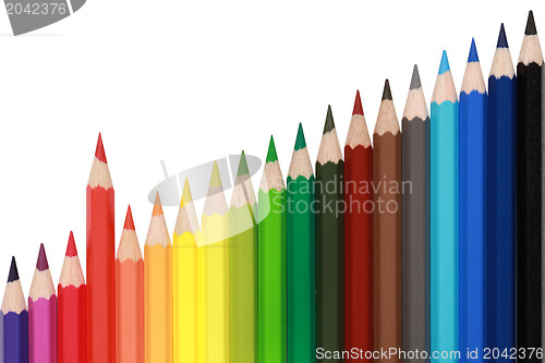 Image of Colored pencils forming a rising chart