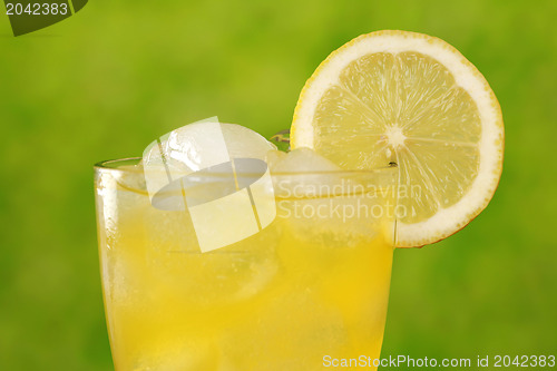 Image of Cold lemonade with ice cubes