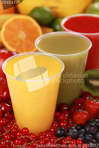 Image of Fresh juices in drinking cups