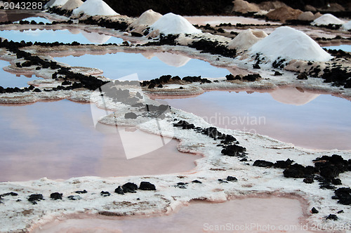 Image of Salt Piles On A Saline