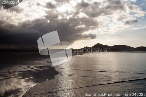 Image of Beautiful Sunset On Famara Beach, Lanzarote