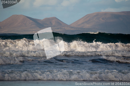 Image of Beautiful Sunset On Famara Beach, Lanzarote