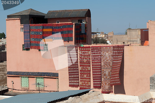 Image of Moroccan building with Berber carpets