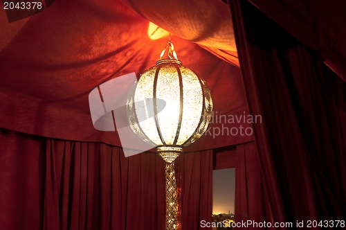 Image of Traditional Riad Tent In Marrakesh At Night