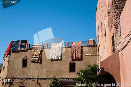 Image of Moroccan building with Berber carpets