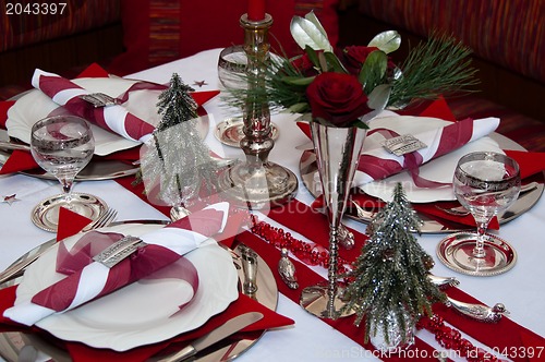 Image of Red Christmas Table