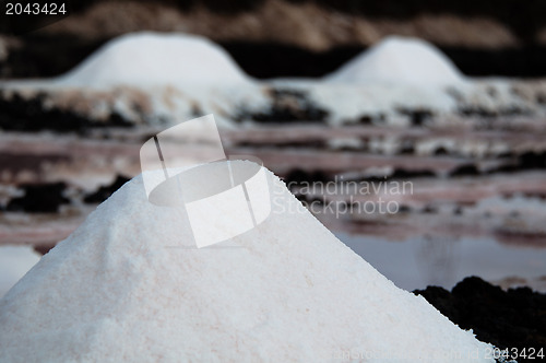 Image of Salt Piles On A Saline
